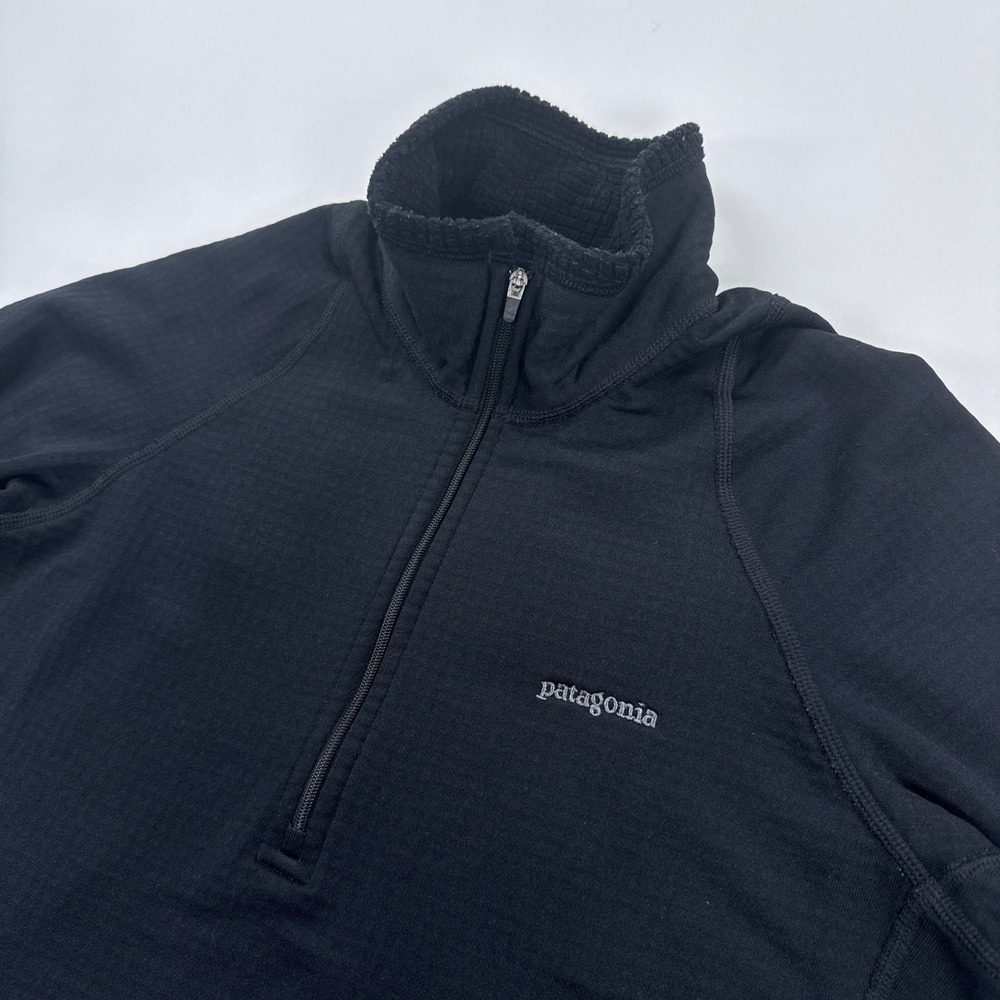 Patagonia R1 Regulator Fleece Pullover Womens Small Black Half Zip Grid Waffle